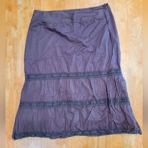 EUC High Sierra brown midi skirt